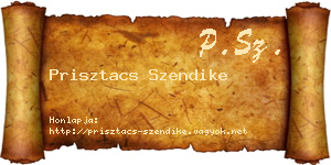 Prisztacs Szendike névjegykártya